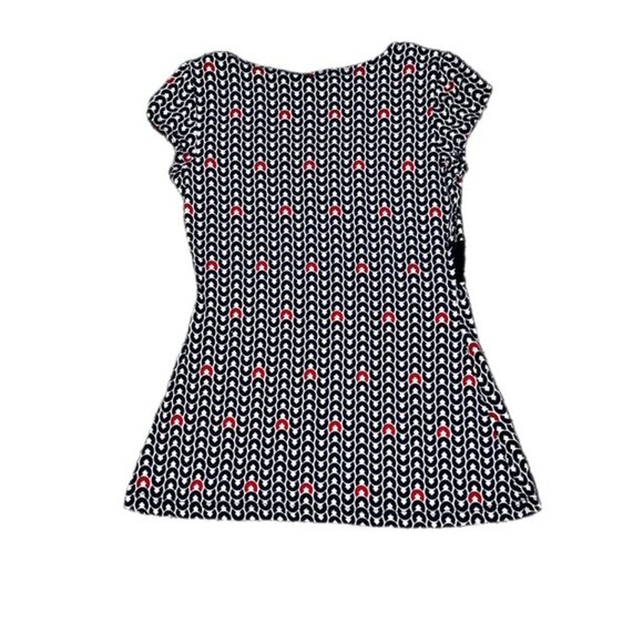 Egen Babydoll Navy, Red and White Patterned Top Size S - Picture 2 of 9